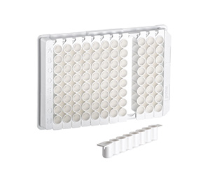 Greiner Bio-One - Placa strip, 12xF8, PS, fondo F, blanca, LUMITRAC, High binding, 10 - 762074