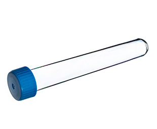 Greiner Bio-One - PS cső, 15 ml, félgömb aljú, áttetsző, 17 x 120 mm, kék csavaros - 186171