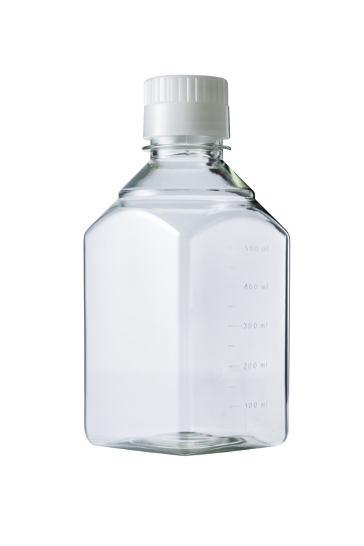 Greiner Bio-One - Táptalajflaska, PET, áttetsző, négyszögletes, 500 ml, steril - 950700