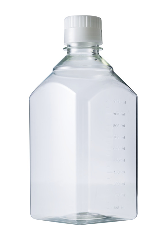 Greiner Bio-One - Táptalajflaska, PET, áttetsző, négyszögletes, 1000 ml, steril - 952700