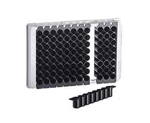 Greiner Bio-One - Stripplaat, binding M, zwart, 12x8w, F-bodem - 762076