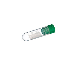 CRYO.S, 2 ML, PP, ROUND BOTTOM, INTERNAL THREAD, GREEN SCREW CAP, WITH WRITING AREA, 12.5 X 48 MM, NATURAL, STERILE,
