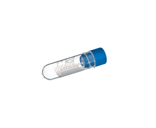 CRYO.S, 2 ML, PP, ROUND BOTTOM, INTERNAL THREAD, BLUE SCREW CAP, WITH WRITING AREA, 12.5  48 MM, NATURAL, STERILE,