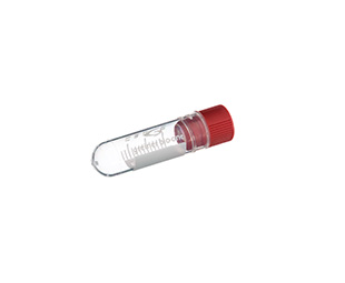 CRYO.S, 2 ML, PP, ROUND BOTTOM, INTERNAL THREAD, RED SCREW CAP, WITH WRITING AREA, 12.5 x 48 MM, NATURAL, STERILE,