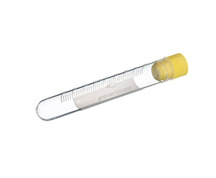 CRYO.S, 5 ML, PP, ROUND BOTTOM, INTERNAL THREAD, YELLOW SCREW CAP, WITH WRITING AREA, 12.5 X 86 MM, NATURAL,