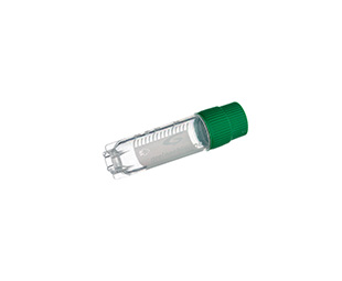 CRYO.S, 2 ML, PP, ROUND BOTTOM, EXTERNAL THREAD, GREEN SCREW CAP, WITH WRITING AREA, STARFOOT, STERILE,