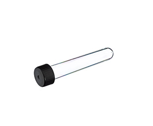 TUBE, 12 ML, PS, 17.0 X 100 MM, WITH BLACK SCREW CAP, CRYSTAL-CLEAR 