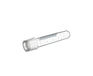 TUBE, 14ML, PP, ROUND BOTTOM, 18 X 95 MM , TWO-POSITION VENT STOPPER, WITH GRADUATION, NATURAL, WITH WRITING AREA,