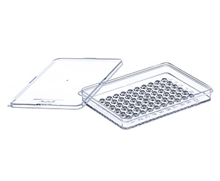 MICROTEST PLATE (TERASAKI PLATE), 60 WELL, PS, TC, CRYSTAL CLEAR, WITH LID, 10 PIECES PER BAG