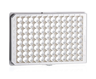 MICROPLATE, 96 WELL, WITH LID, F-BOTTOM/CHIMNEY, µCLEAR, WHITE, ADVANCED TC SURFACE, STERILE,